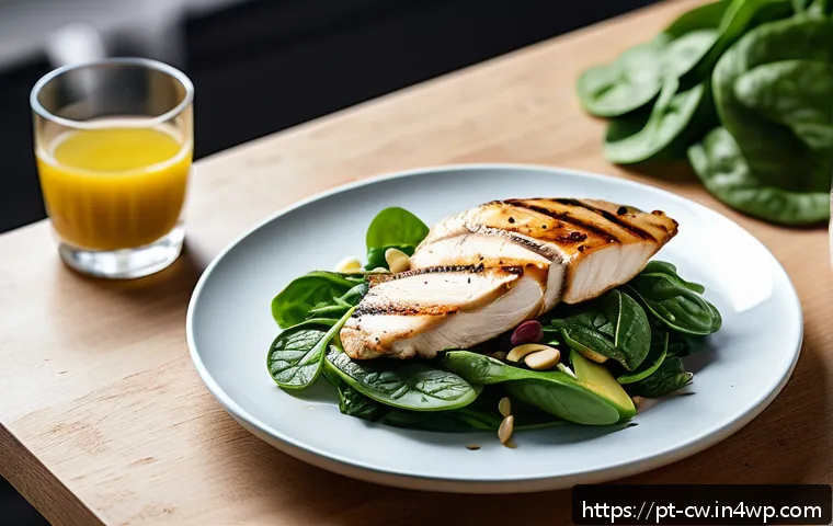 저탄수화물 다이어트 중 간헐적 단식의 조합 - A vibrant, detailed scene of a modern kitchen countertop featuring a balanced low carb meal prepared...